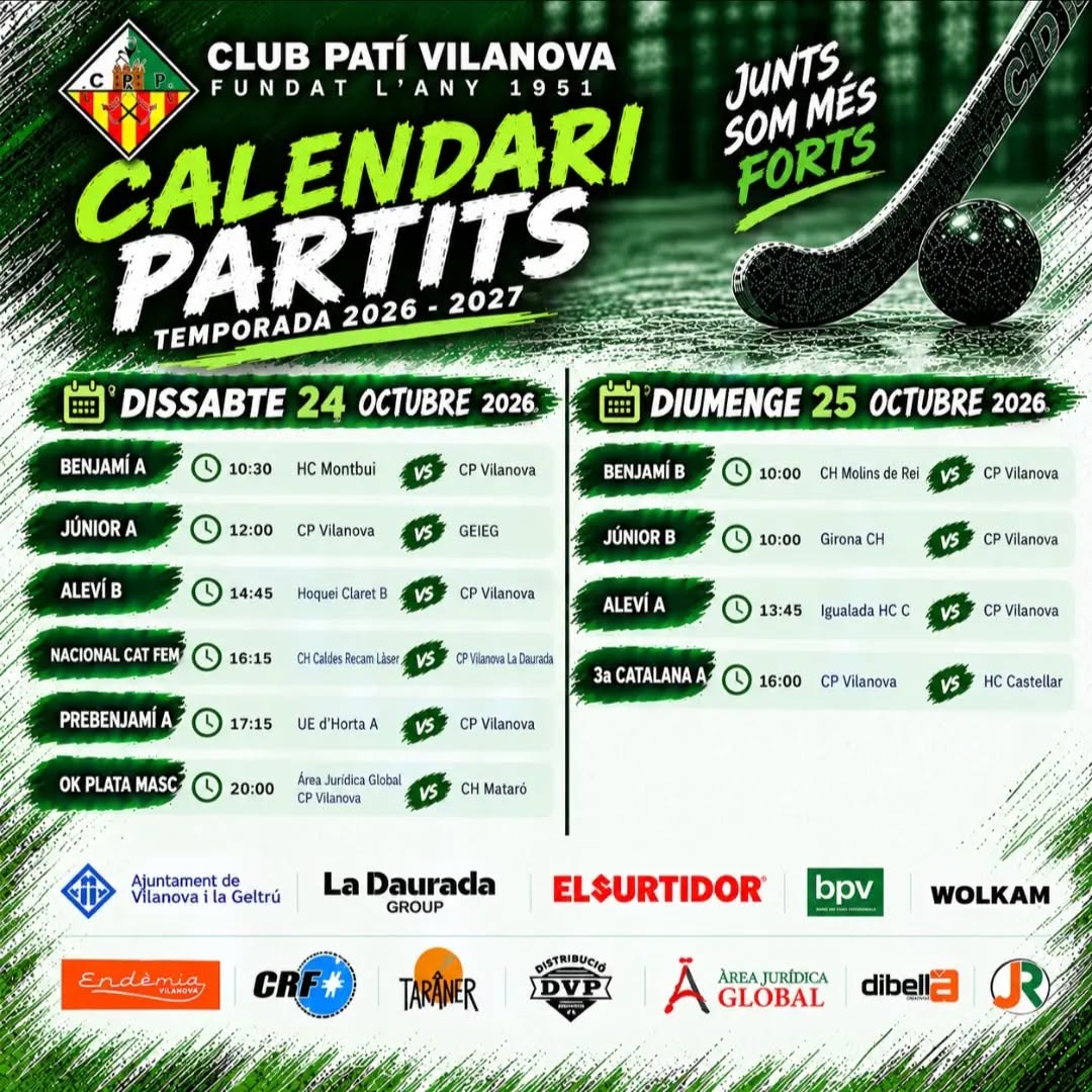 🗓 Agenda del cap de setmana  del 24 i 25 d'Octubre💪